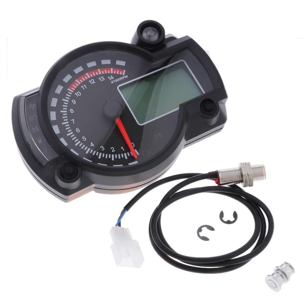 Motorbike 12V Speedometer Tachometer Digital Odometer Lcd Gauge