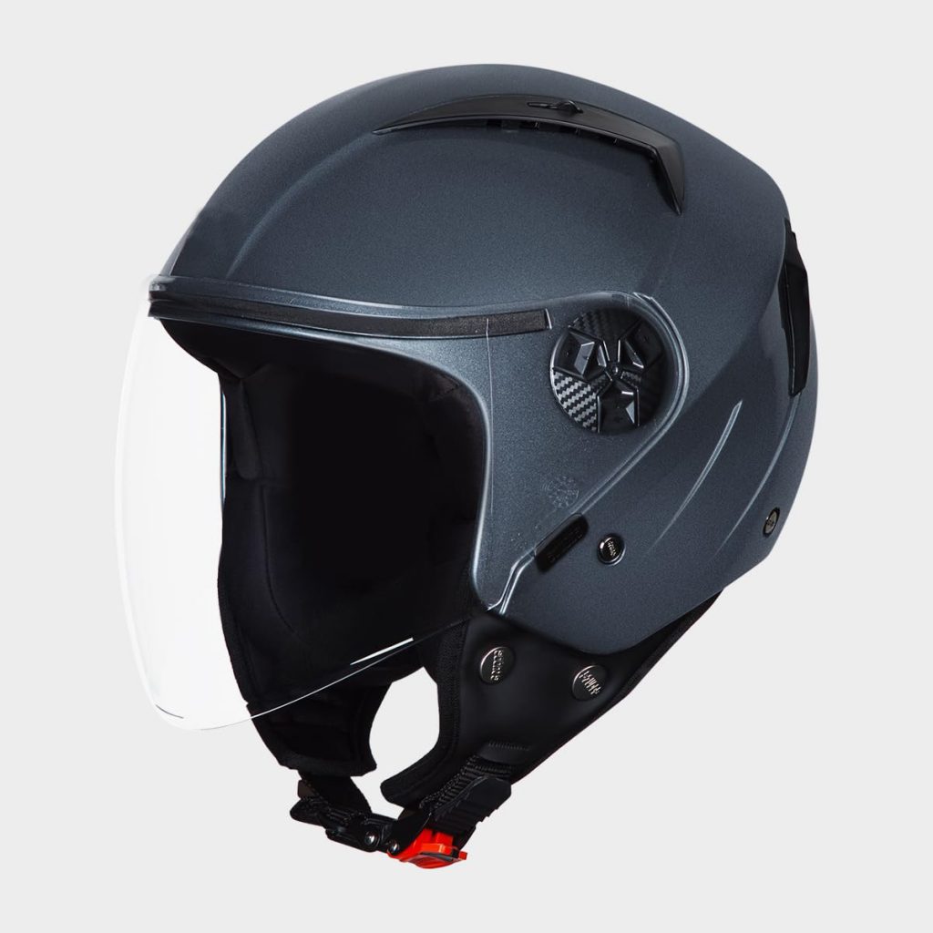 Open Face Motorcycle Helmet for Men and Women with Clear Visor